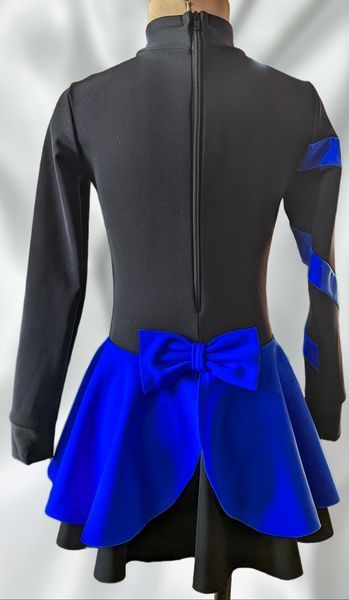 Dress Snowflakes Black Royal Blue 110 cm